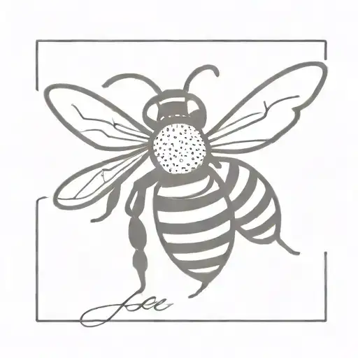 Bee Made Out Of Cursive Bee