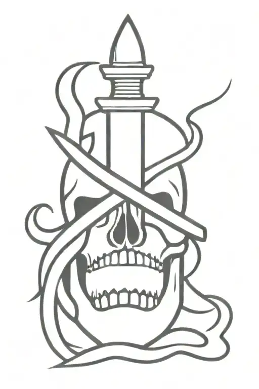 Dagger With Skull