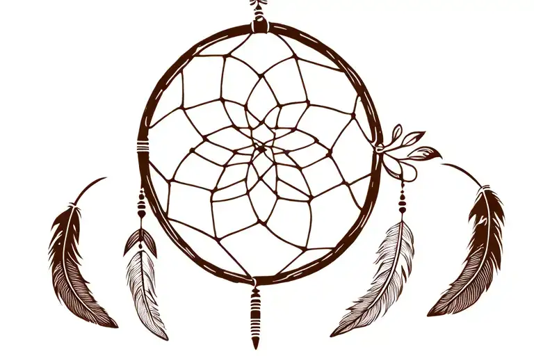 Indian Dream Catcher With Feathers Horse And Female Indian
