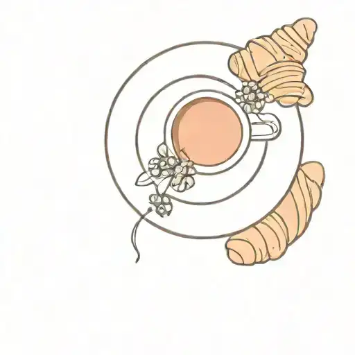 Plate Of Croissant With Berries And Coffee On The Side