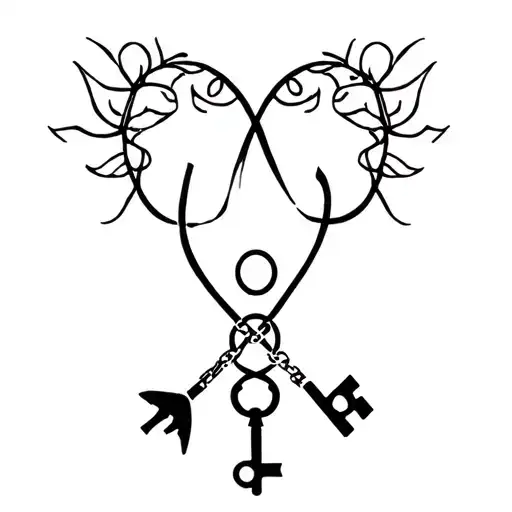 A Tattoo That Represents Venus Symbol And Cuck Chastity Lock And Key Life