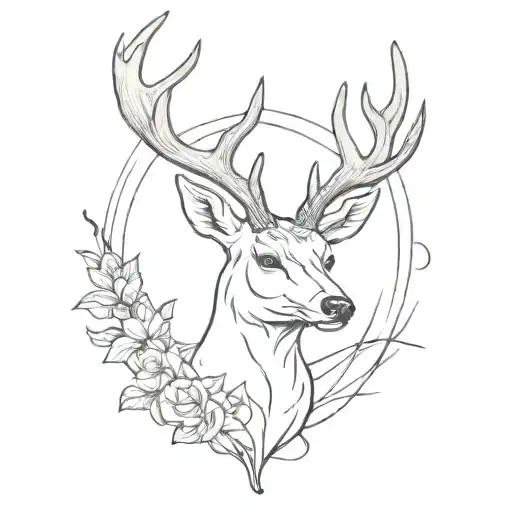 Deer Head Rememberance Tattoo For My Friend
