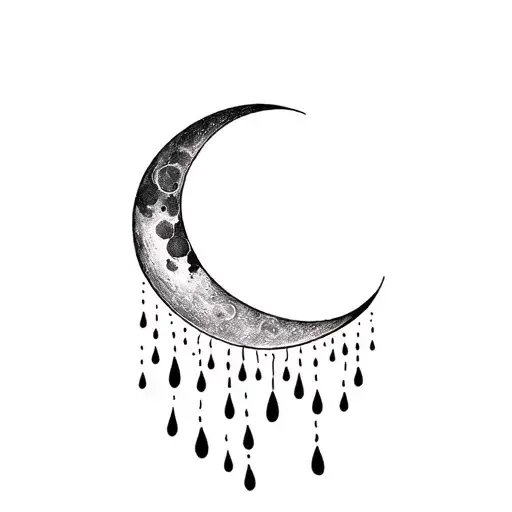 Moon And Raining Falling