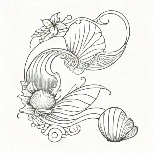 Ocean Waves And Seashell