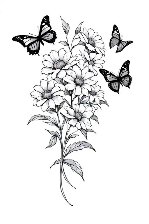Western Flowers With Butterflies And Cards