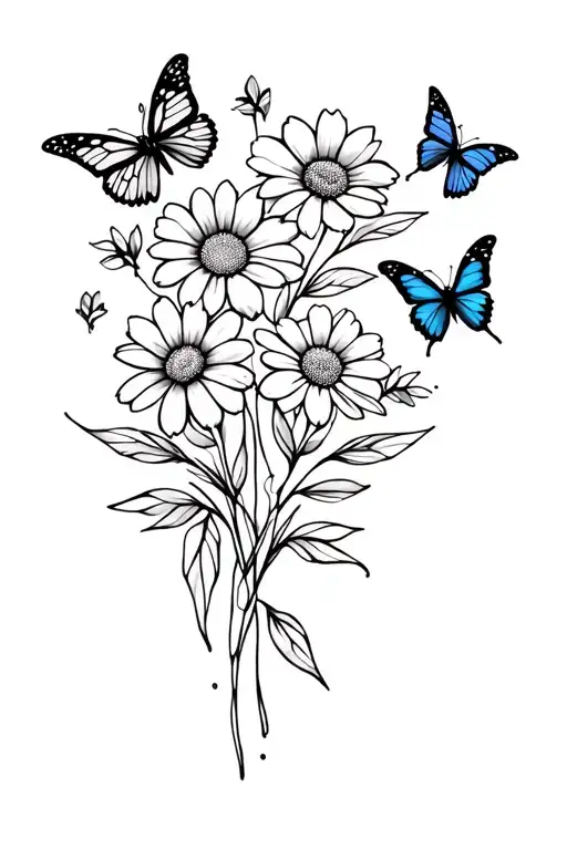 Western Flowers With Butterflies And Cards