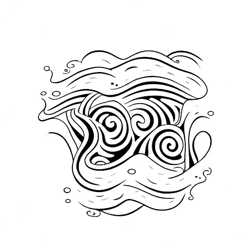 Number 7 With Ocean Waves