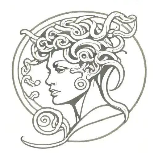 Medusa With Arch And Semicolon Symbol Formed