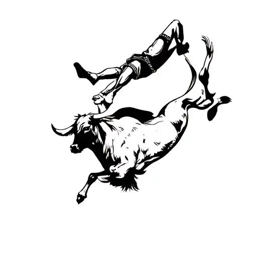 Matador Doing A Back Flip Over A Bull