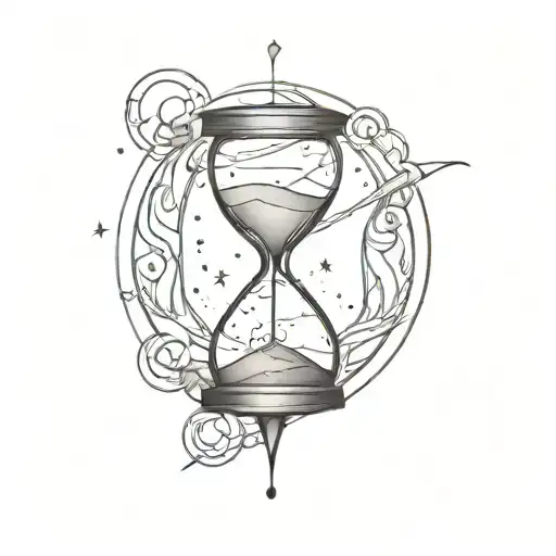 An Hourglass Falling Into The Universe Coming