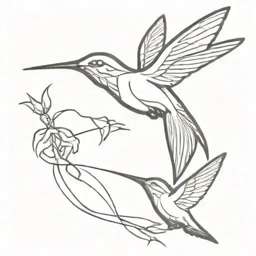 Humming Bird Made With Only One Line