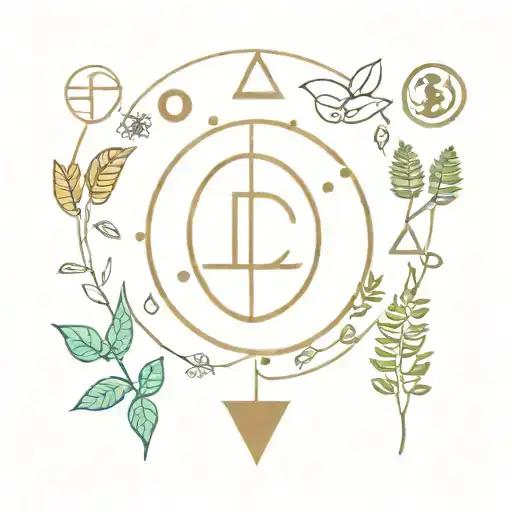 Digital Currency Symbols Intertwined With Healing Herbs And Crystals