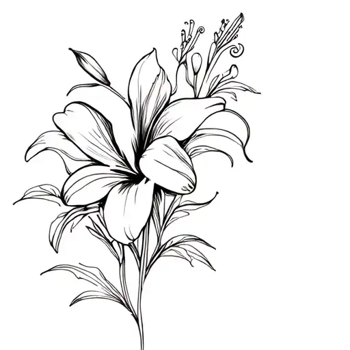 Lily And Hibiscus Flowers