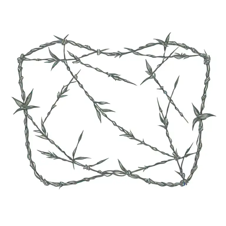 Barbed Wire And Laurels Near Collar