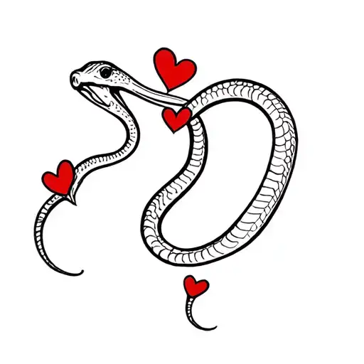 Snake With Hearts On It