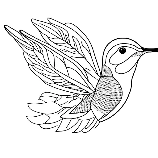 Hummingbird Eating From A Purple Flower