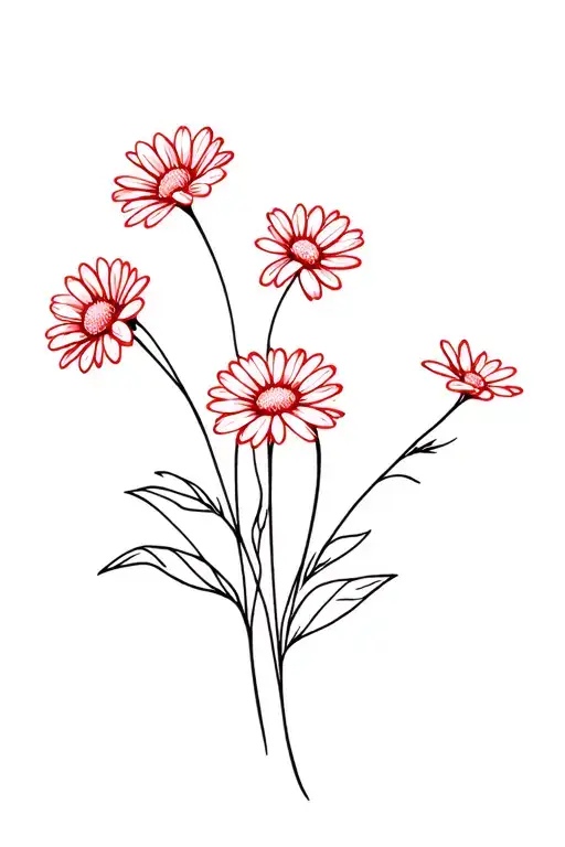 Red Daisy Flowers