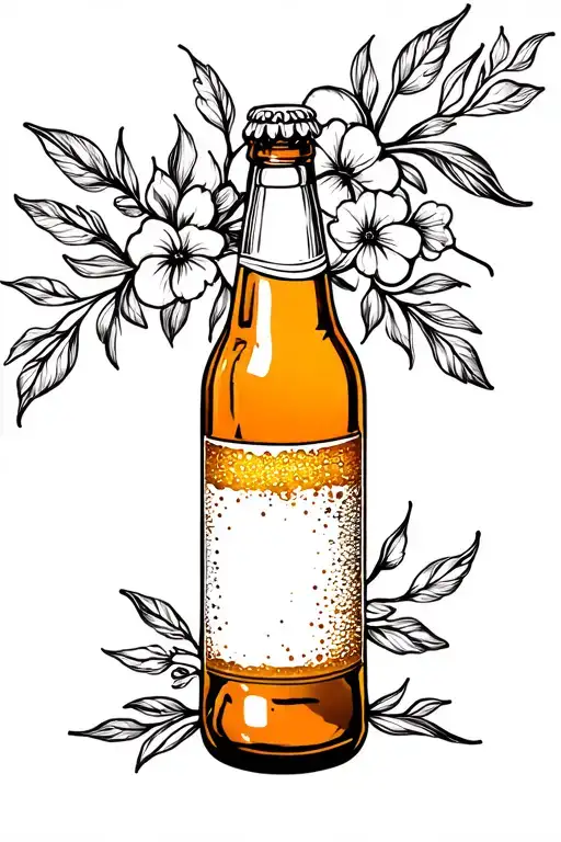 Beer Bottle Memorial Tattoo For Dad