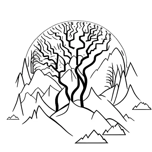 Moutain Waterfall Forest