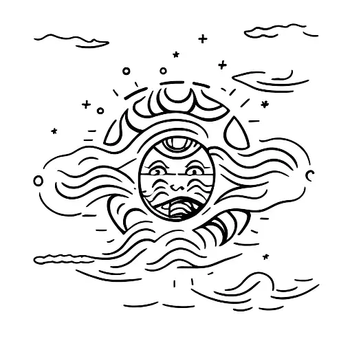 Sun With Wave Infront