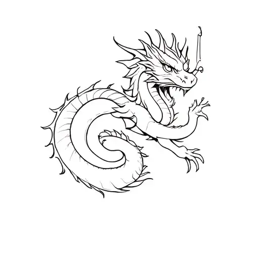 Dragon Lying Down Anime Style