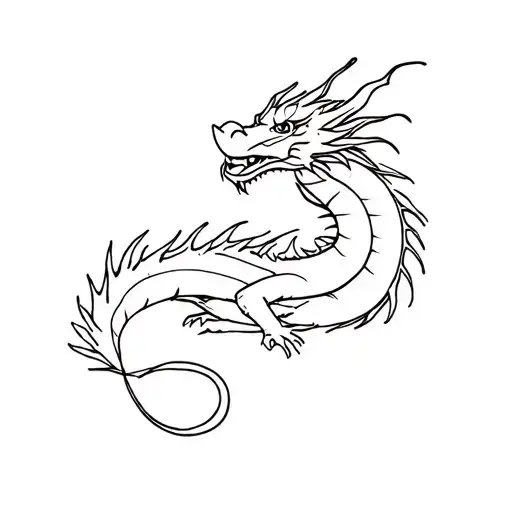 Dragon Lying Down Anime Style