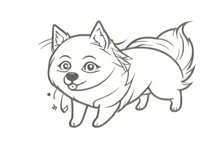 Cartoon Spitz Dog