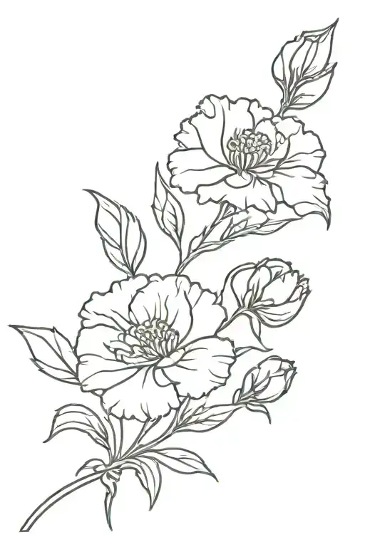 A Carnation Plant With Two Flowers Intertwined