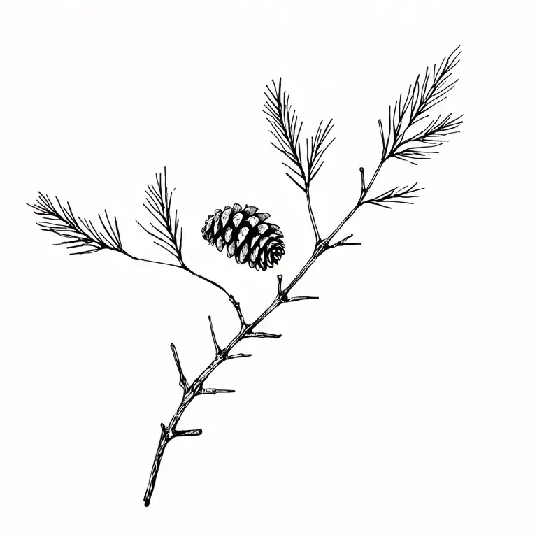 Pine Branch With Pinecone