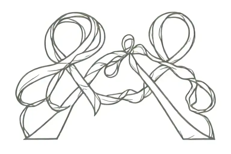Two Cancer Ribbons Connecting