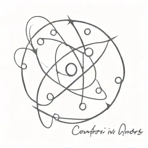 Simple Atom Symbol With The Phrase 'Comfort In Chaos'