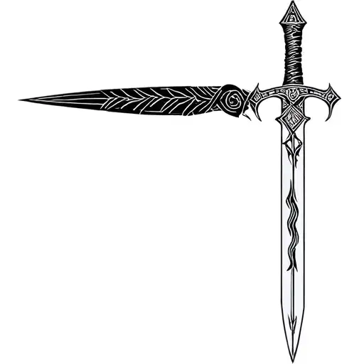 Nordic Sword With Viking Art