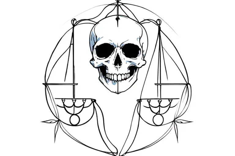 Skulls And Libra Zodiac Sign
