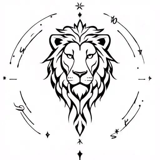Lion Astrological Sign Tattoo With Mourning For A Dad