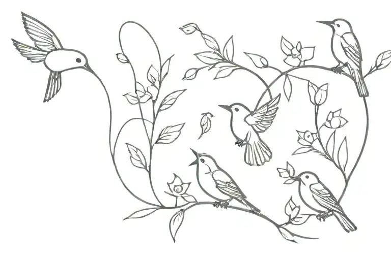 Flowers And Birds Or Fish