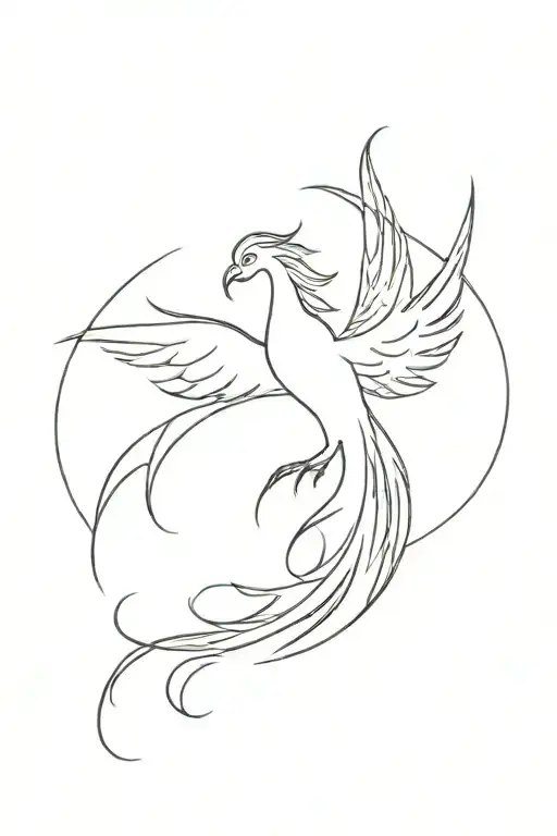 The Girl Next To The Phoenix Rising From Flames