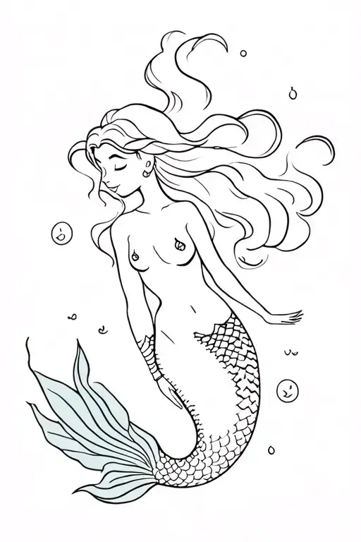 Mermaid In Disney Style