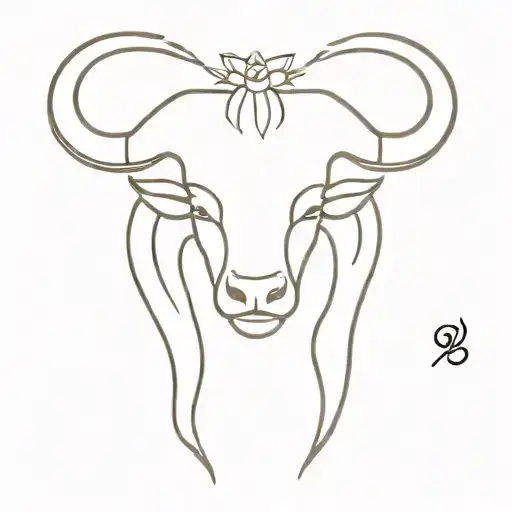 Create A Minimalist Tattoo Of The Taurus Zodiac Sign With A Hidden Scorpio Element