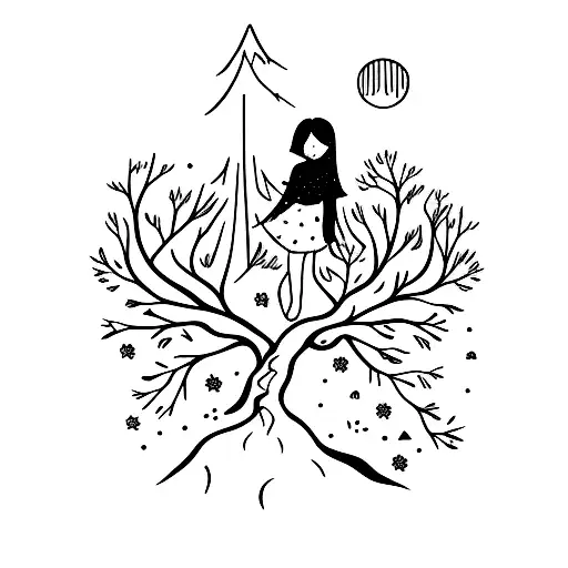 Small Girl In A Fantasy Forest