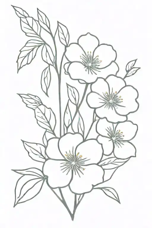 Minimalist Bunch Of Birth Flowers