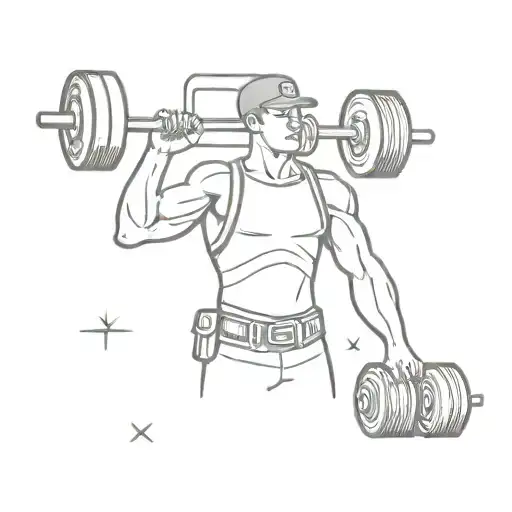 Design A Tattoo Of A Soldier Lifting Weights With A Boombox In The Background