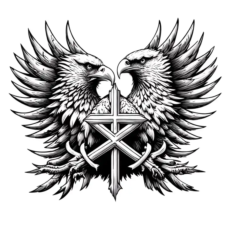 Eagle And Cross Surrounded