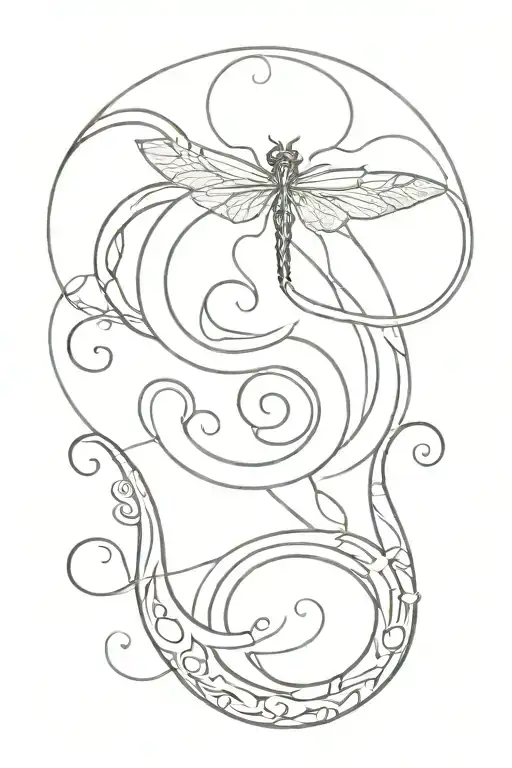 Semi Colon Medusa Snakes And Dragonfly Surrounded