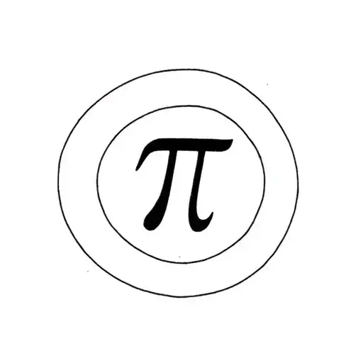 Half Circle With A Line In The Middle Representing Pi