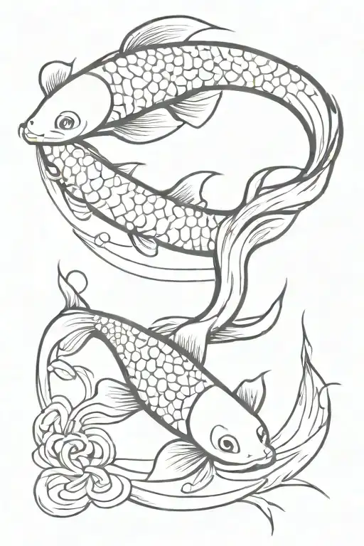 Koi Fish And Cat