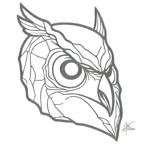 Simple Line Tattoo Of An Owl Skull