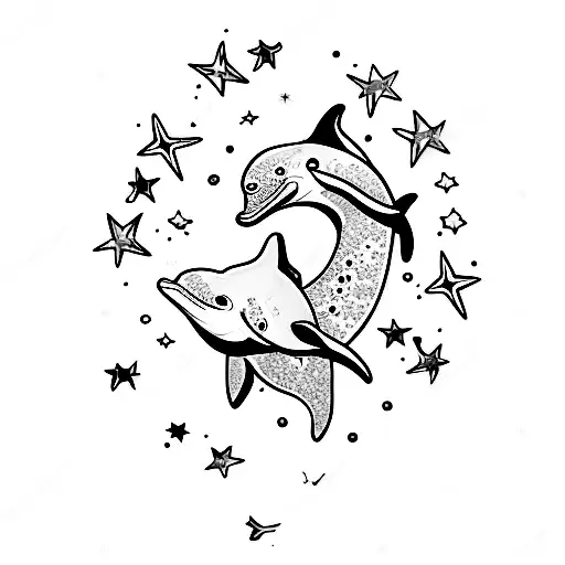 Dolphin And Stars