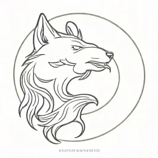 Wolf Yin Yang Symbol