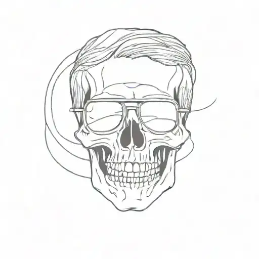 Skull With Oldschool Sunglasses
