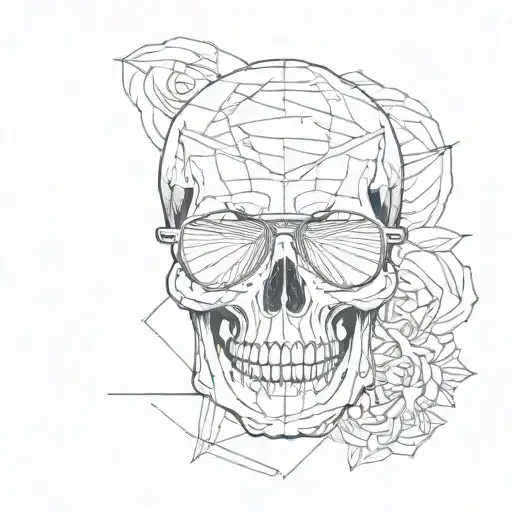 Skull With Oldschool Sunglasses